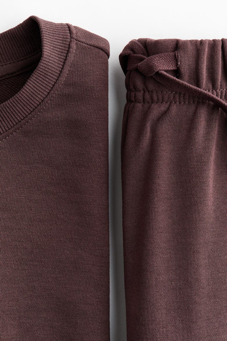 2-piece Cotton Sweatshirt And Sweatpants Set, Alternate, color, Dark purple
