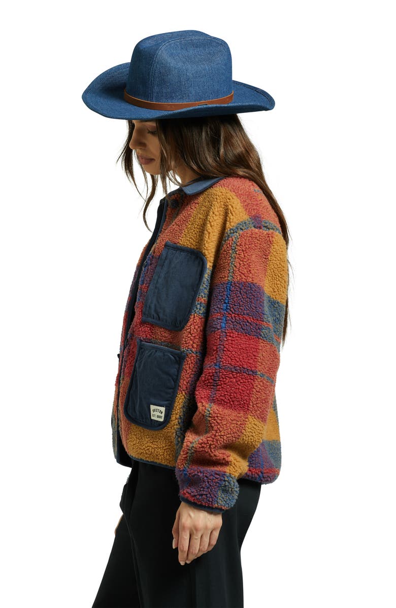 Brixton Range Straw Cowboy Hat, Alternate, color, Denim