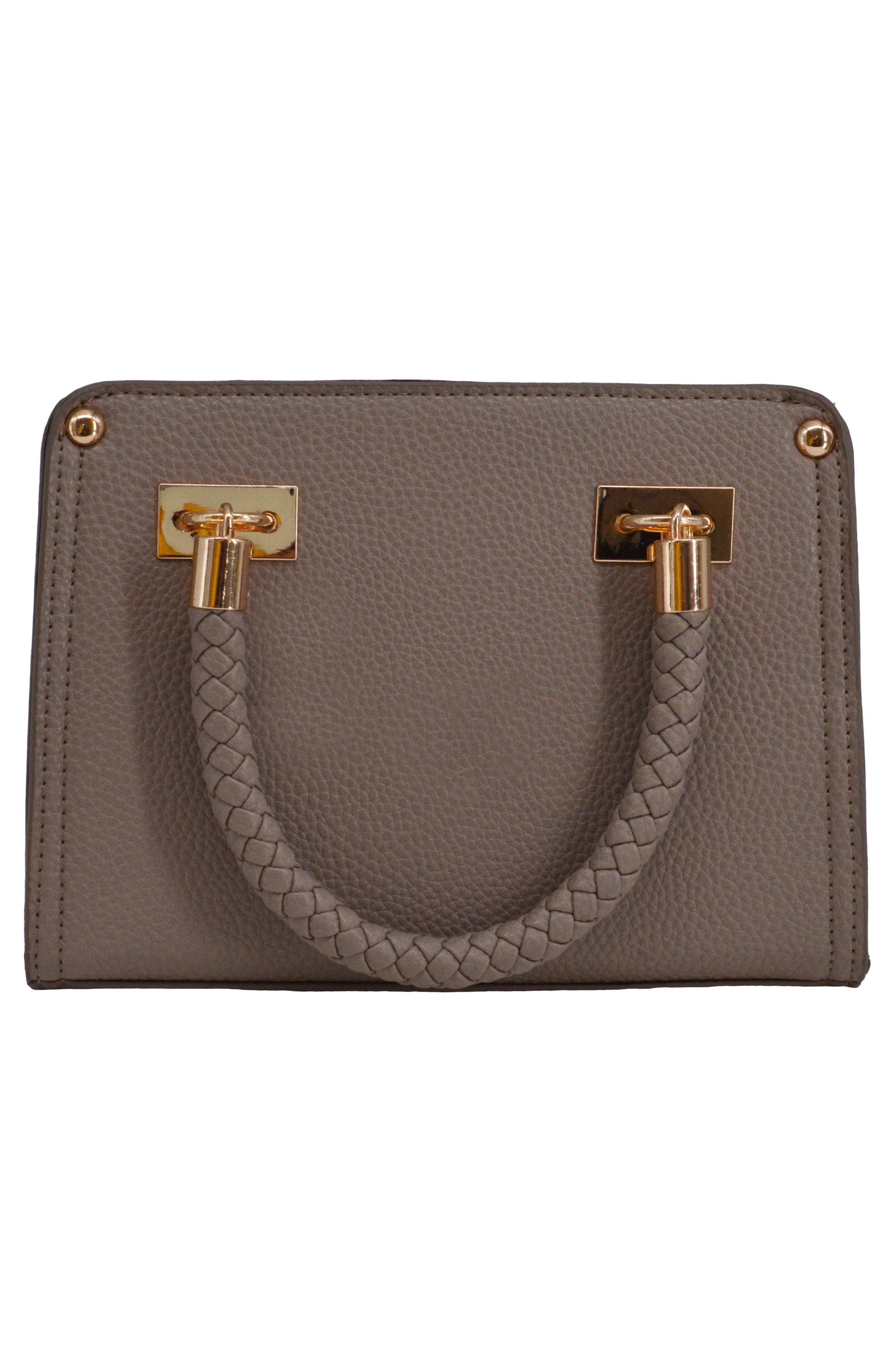 bebe Alexandria Top Handle Satchel, Alternate, color, Taupe