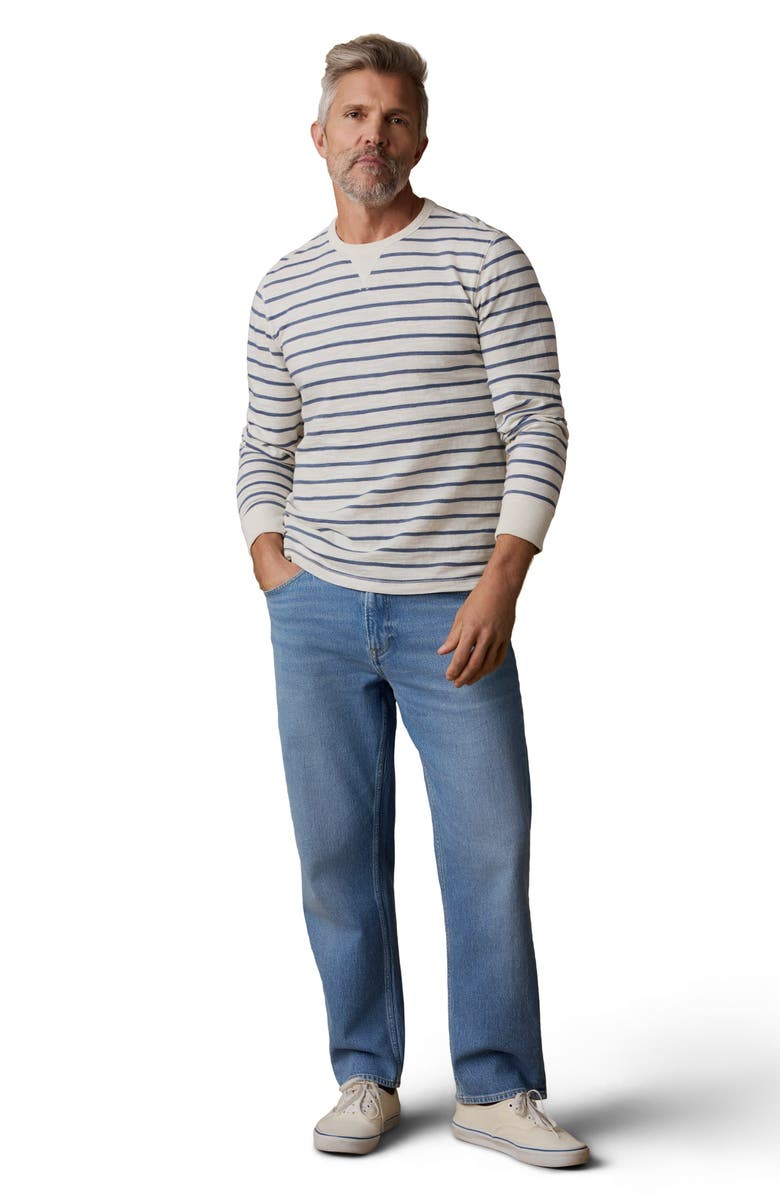 Faherty Sunwashed Slub Organic Cotton Hoodie, Alternate, color, Ivory Dusk Breton Stripe