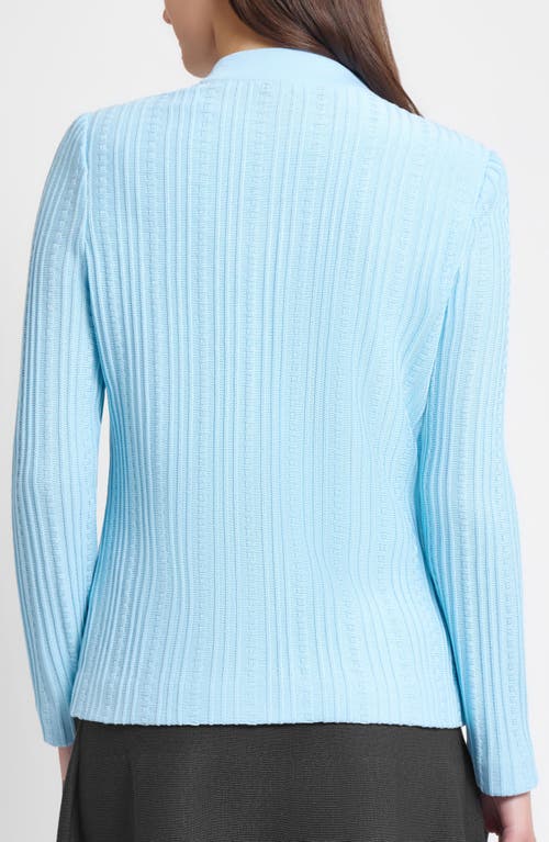 Ming Wang Heritage Fit Rib Knit Jacket In Blue