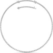 Bliss Diamond 34Ct Emerald Cut Diamond Tennis Necklace Lab Grown 14k Gold 18"