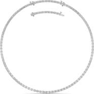 Bliss Diamond 34Ct Emerald Cut Diamond Tennis Necklace Lab Grown 14k Gold 18"
