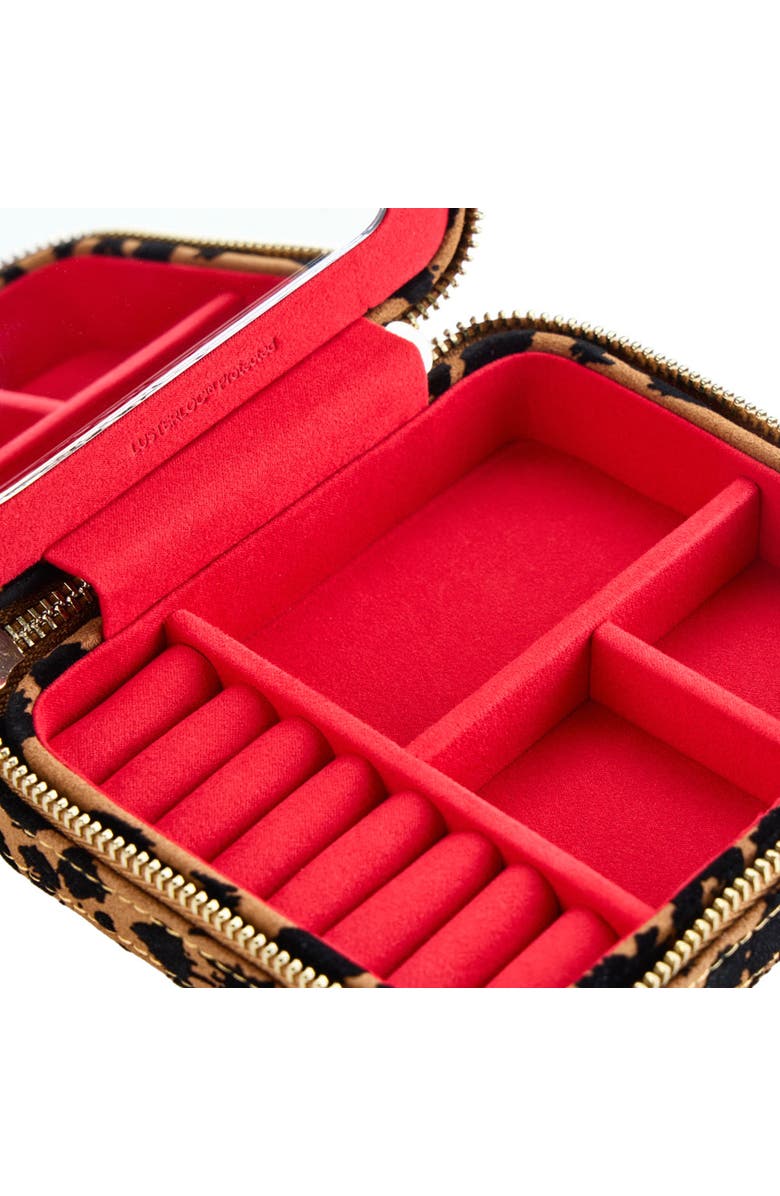 WOLF Savanna Leopard Print Jewelry Zip Case, Alternate, color, Tan/Black