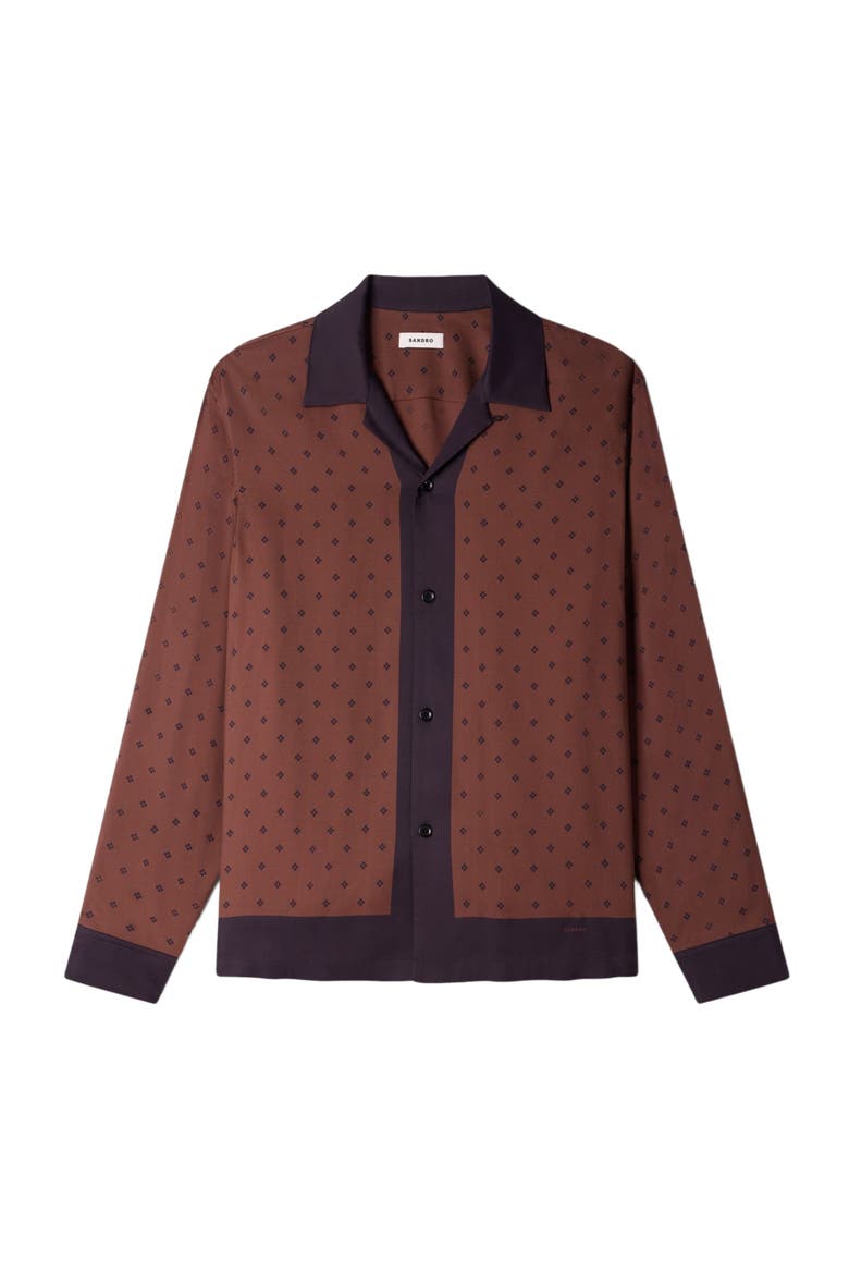 Square Cross motif shirt, Alternate, color, Tobacco brown