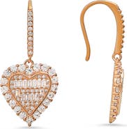 Queen Jewels Simulated Morganite Heart Drop Earrings