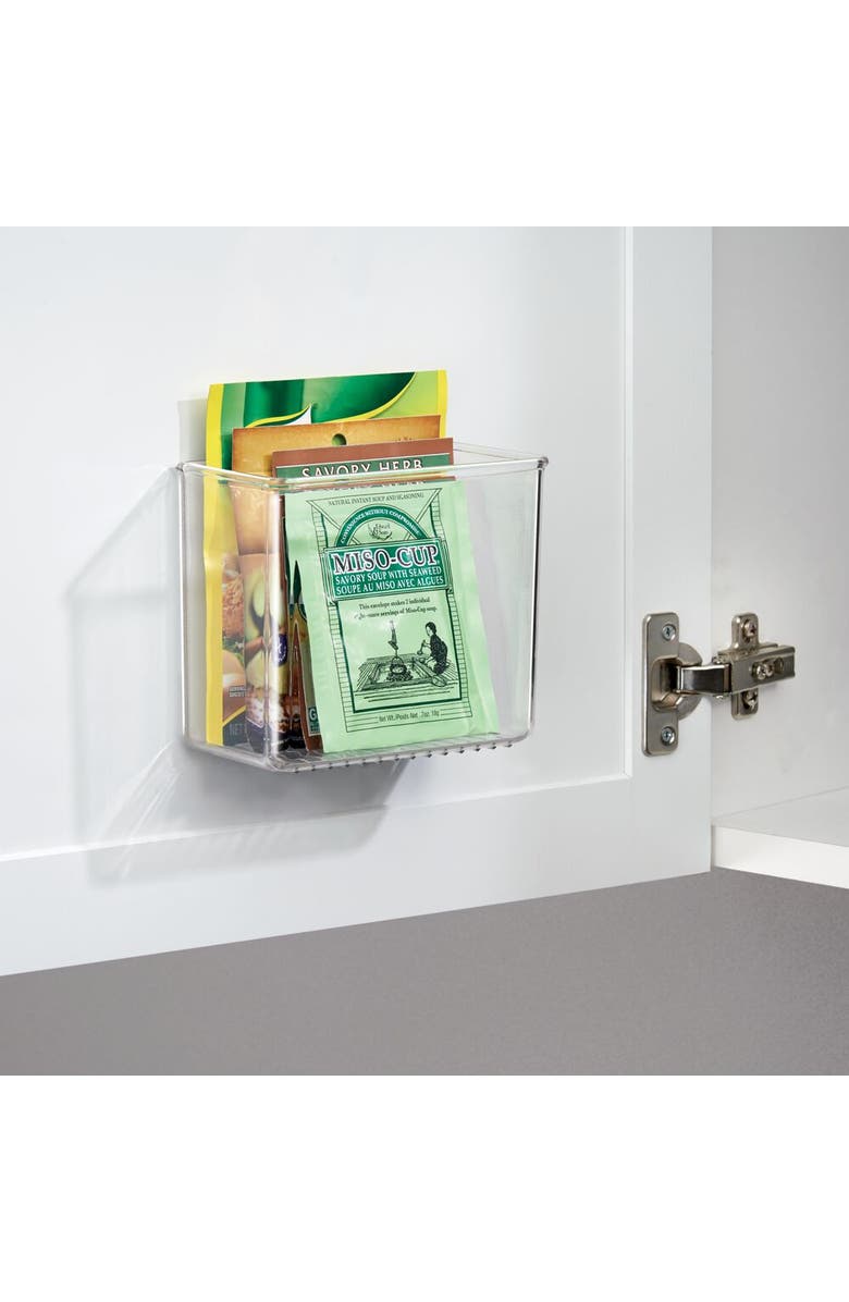 iDesign Adhesive Organizer Bin for Kitchen - Set of 4 - Clear, Alternate, color, Clear
