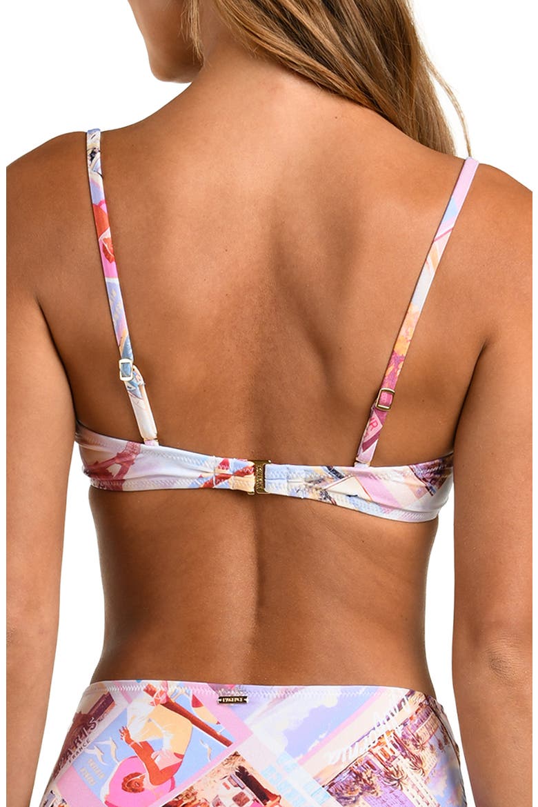 Alexandria Postcard Print Underwire Bikini Top, Alternate, color, PINK MULTI