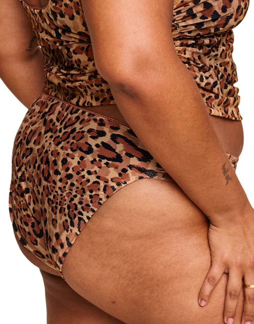 Shop Adore Me Marseille Swimwear Bikini Bottom In Animal Brown