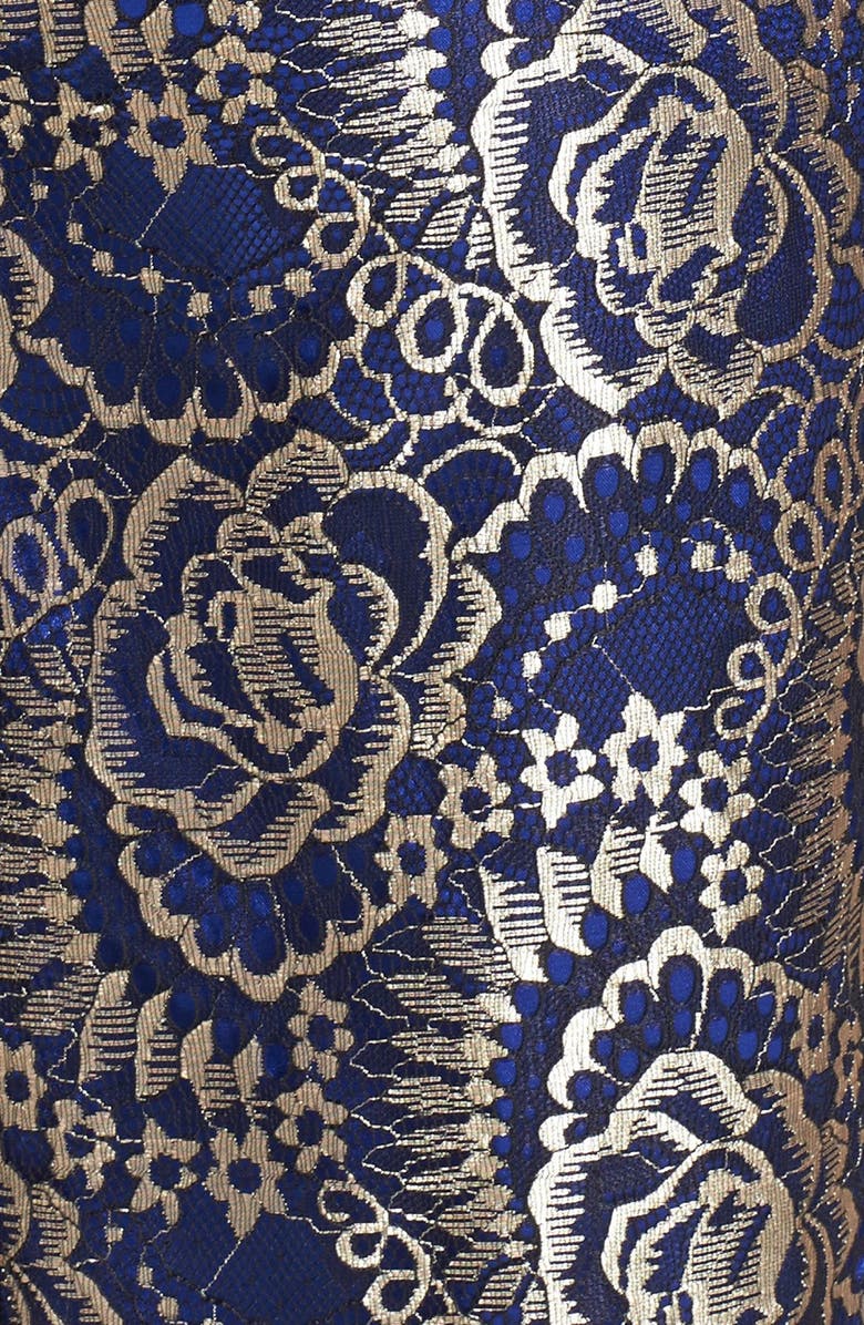 JS Collections Embellished Brocade Sleeveless Sheath Dress, Alternate, color, 