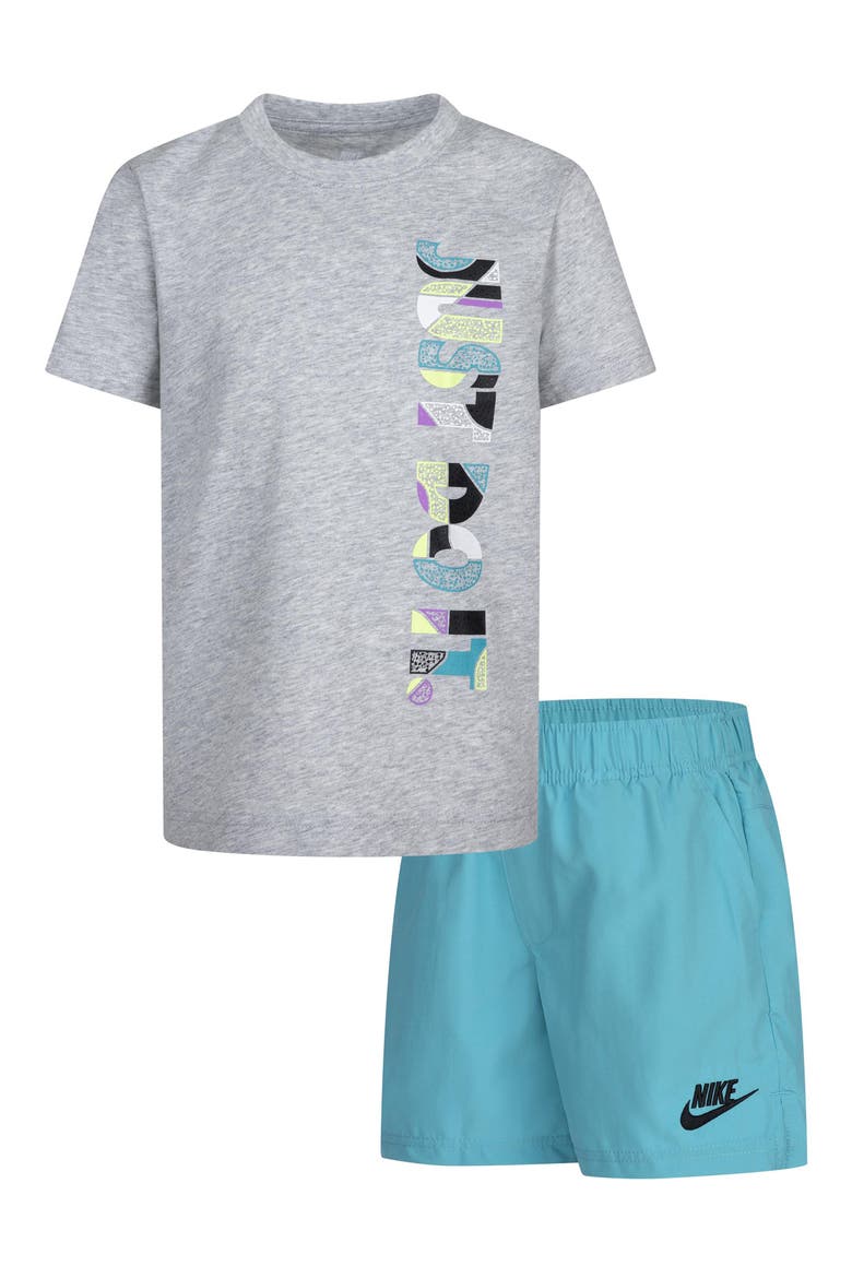 Kids' Logo Graphic T-Shirt & Dri-FIT Woven Shorts Set, Main, color, DUSTY CACTUS