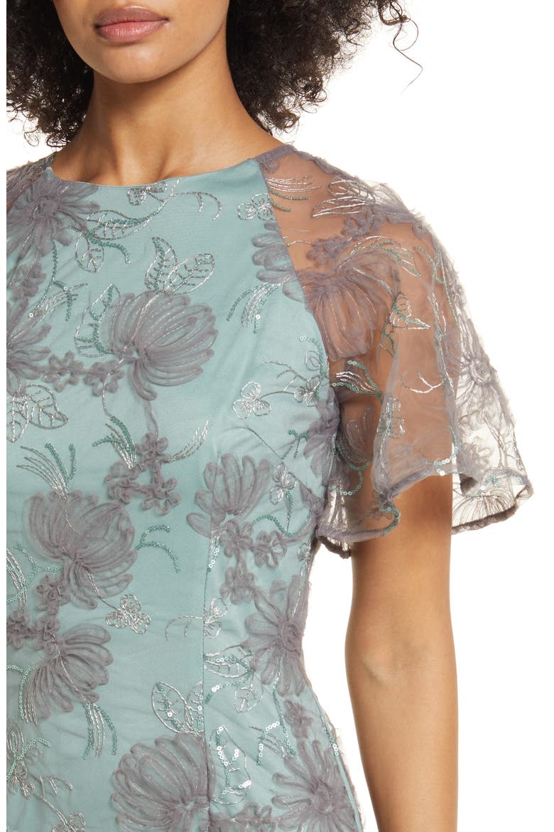 Remy Flutter Sleeve Cocktail Dress, Alternate, color, SAGE