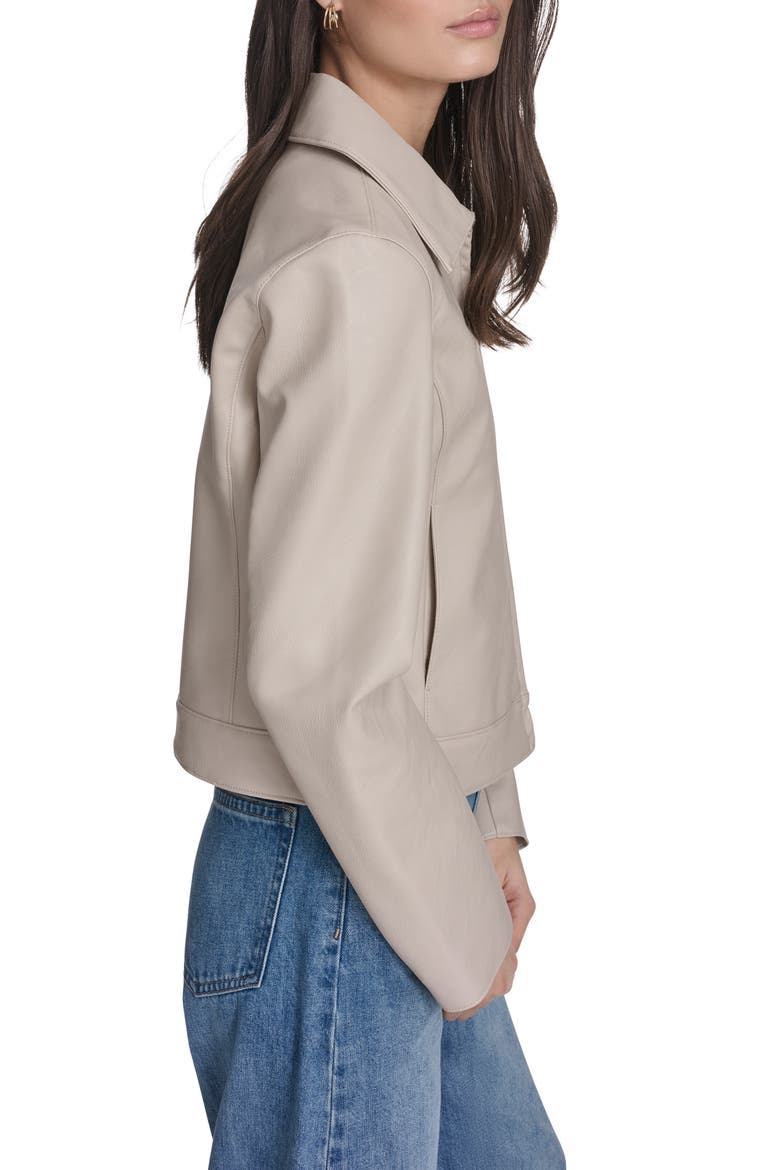 Faux Leather Jacket, Alternate, color, CHATEAU GREY