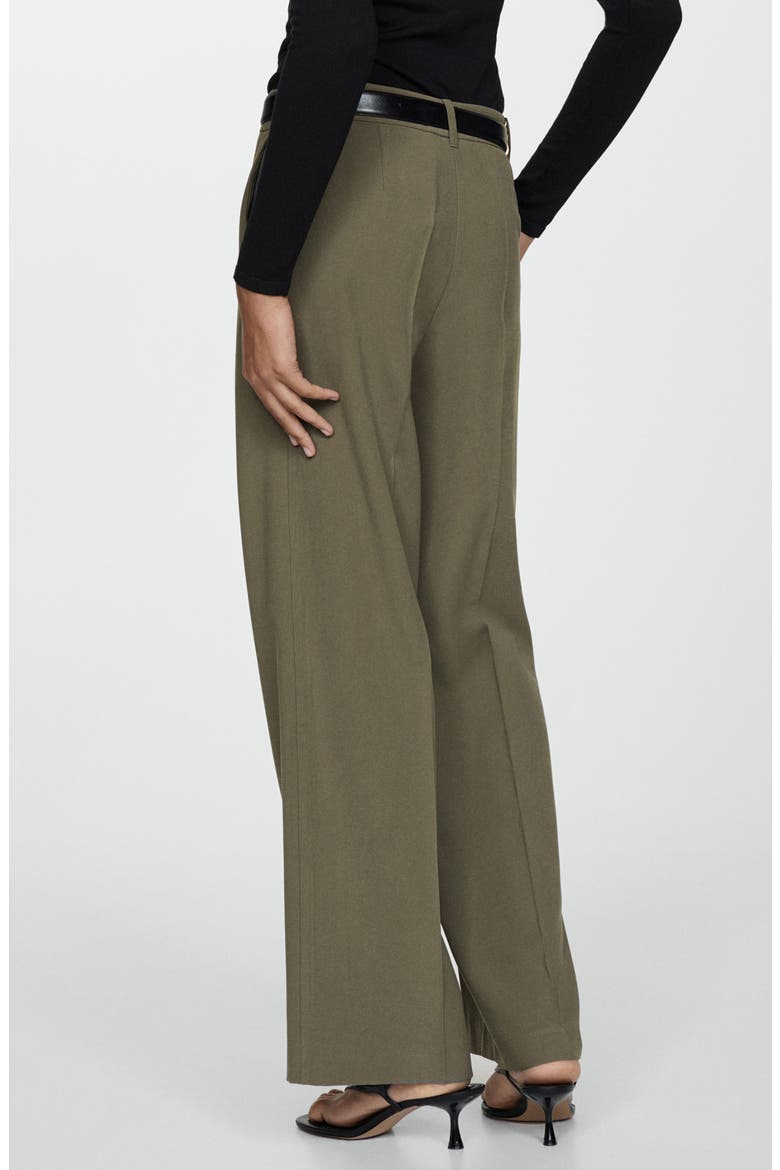 Creased Wide Leg Pants, Alternate, color, KHAKI GREEN
