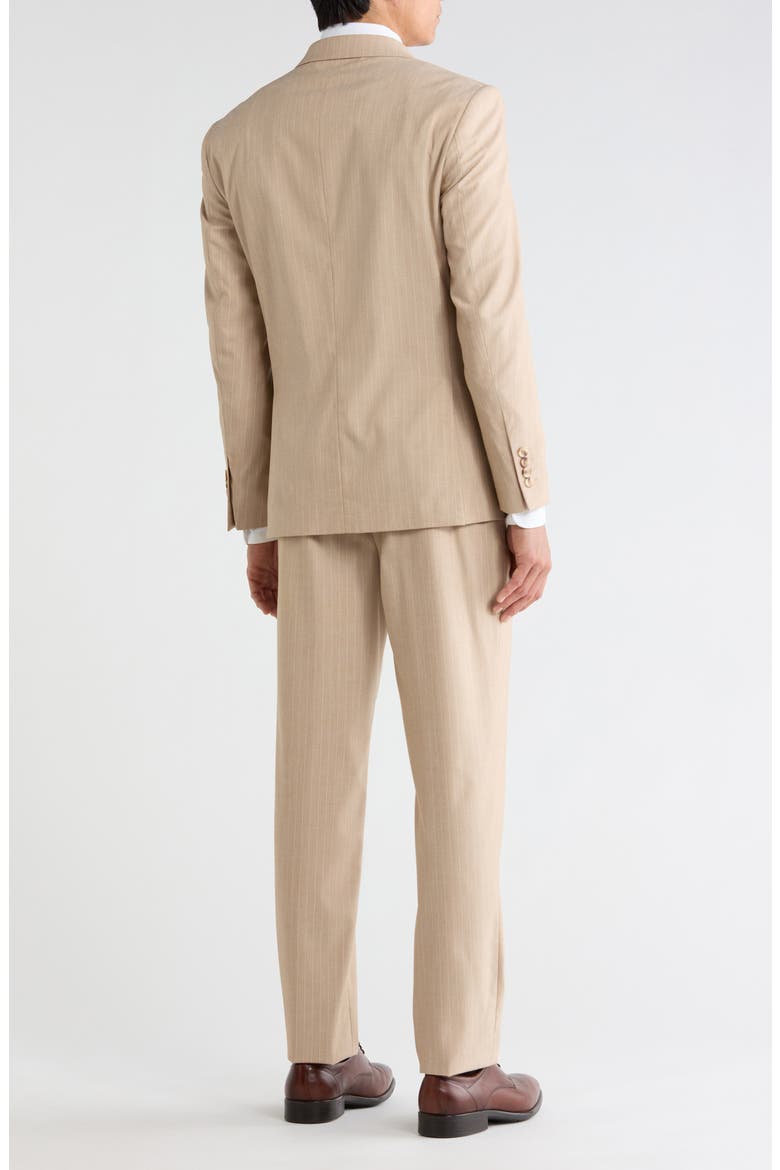 Pinstripe Double Breasted Suit, Alternate, color, TAN