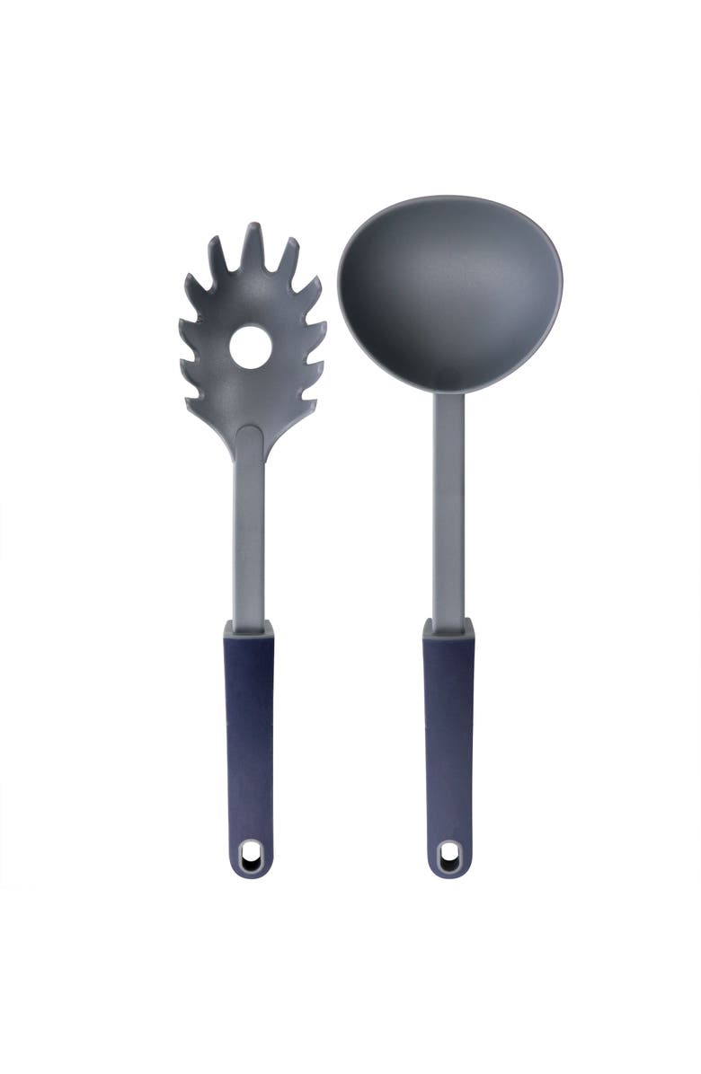 OSTER Bluemarine 2 Piece Ladle and Pasta Server Utensil Set, Main, color, Navy