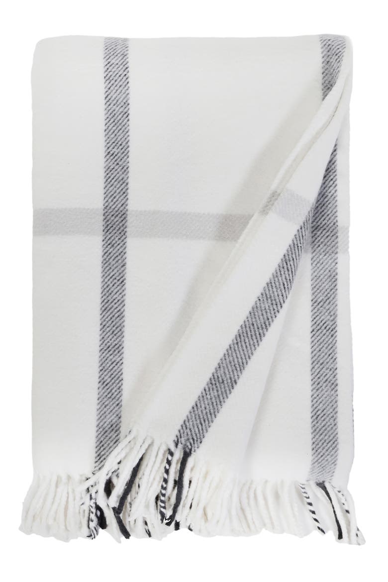 Copenhagen Plaid Cotton Throw Blanket, Main, color, WHITE/GREY