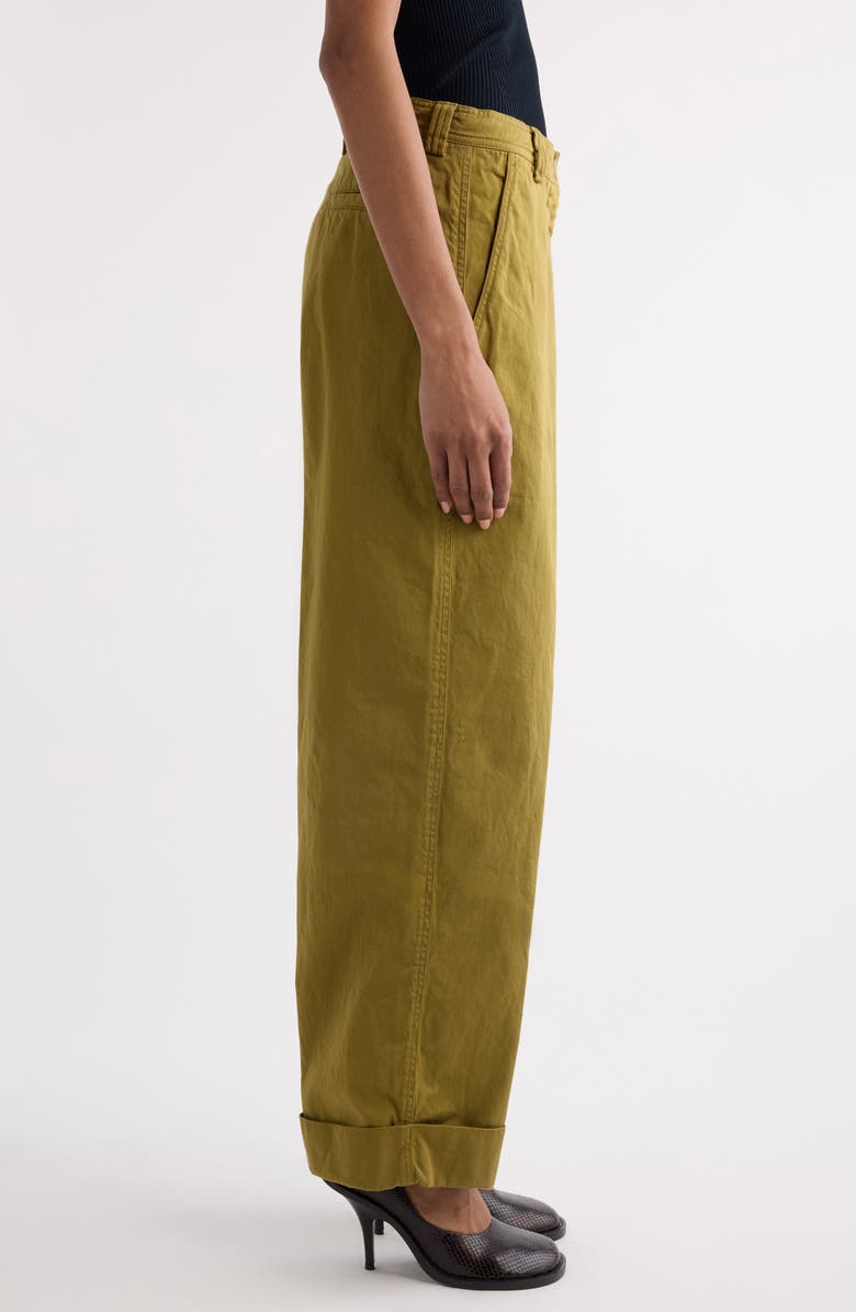 Dries Van Noten Pakora Cotton Gabardine Pants, Alternate, color, Light Khaki