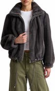 Avec Les Filles Crop Faux Fur Jacket