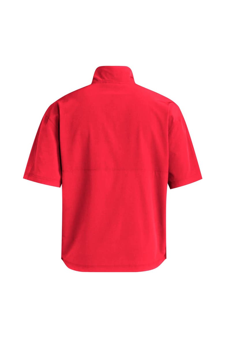 Men's adidas  Red Texas Tech Red Raiders Woven Quarter-Zip Short Sleeve Pullover, Alternate, color, Red