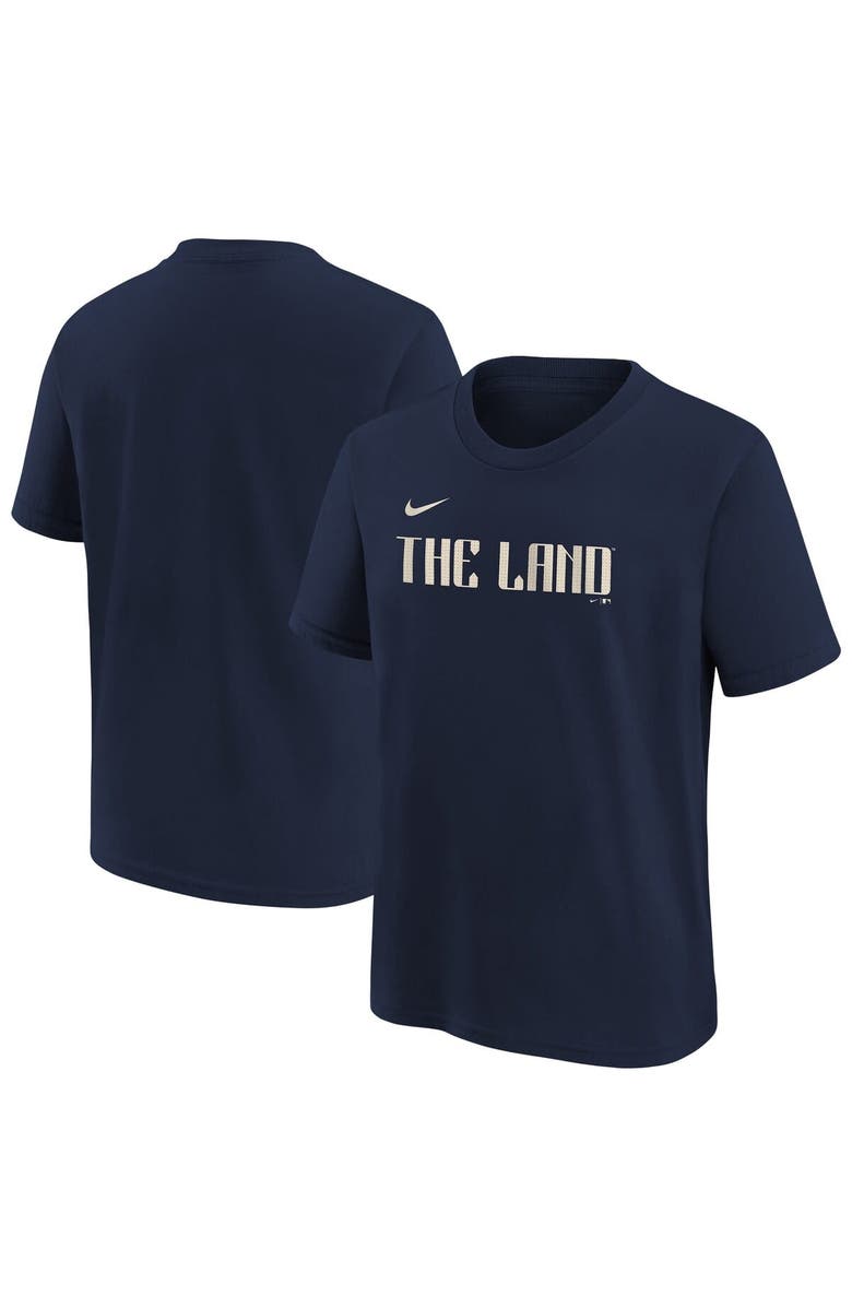Nike Youth Nike  Navy Cleveland Guardians City Connect Wordmark T-Shirt, Main, color, Navy
