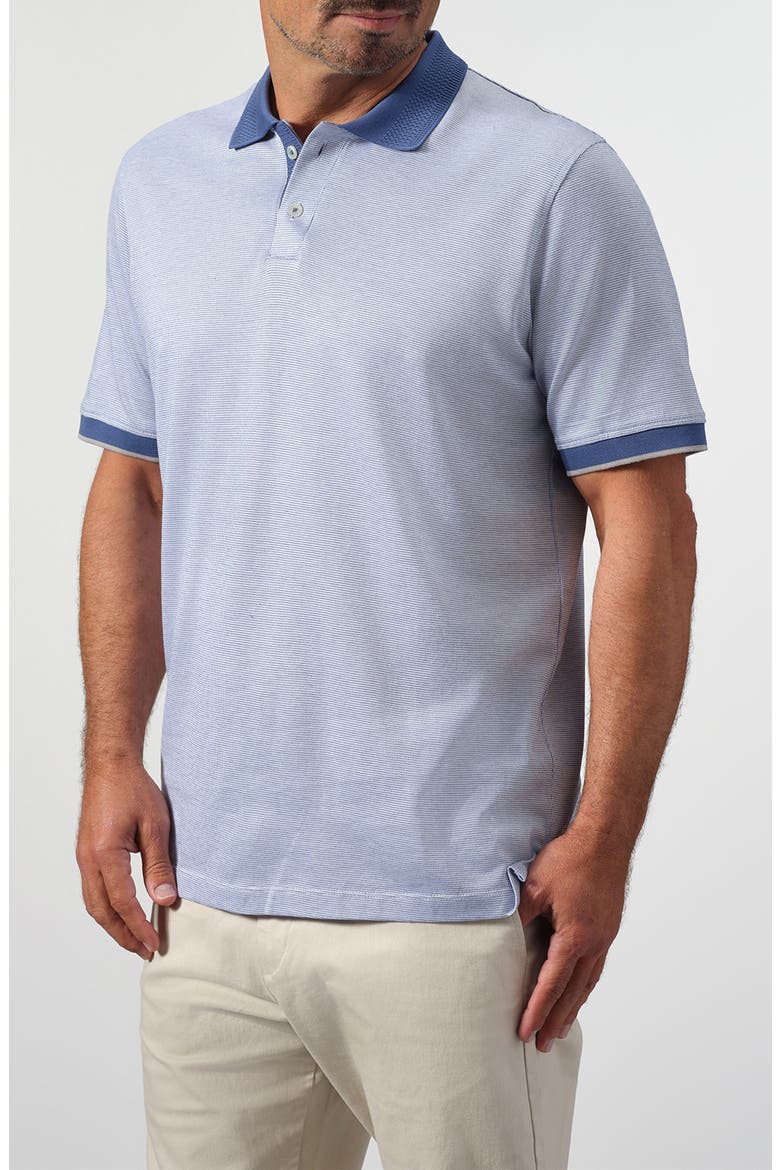 Tipped Jacquard Polo, Alternate, color, INDIGO