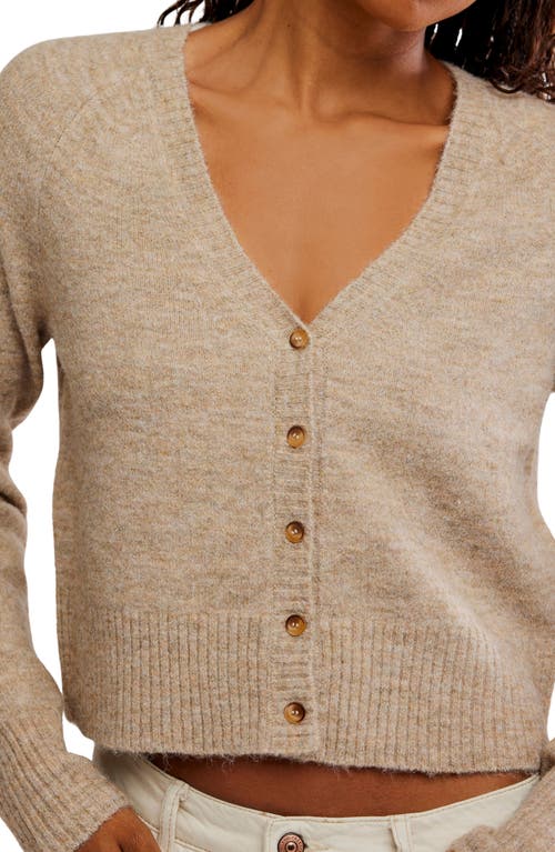 Free People School Girl Cropped Cardigan In Brown