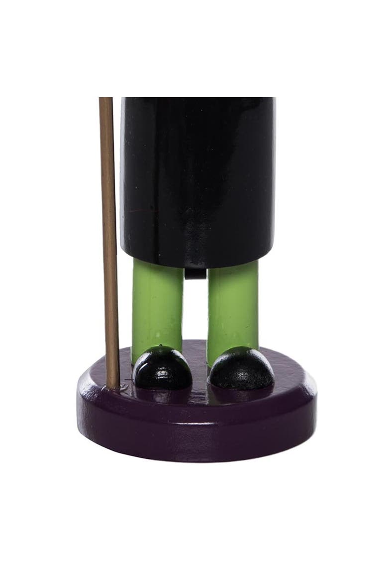 Witch Nutcracker Wooden Figurine, Alternate, color, Green