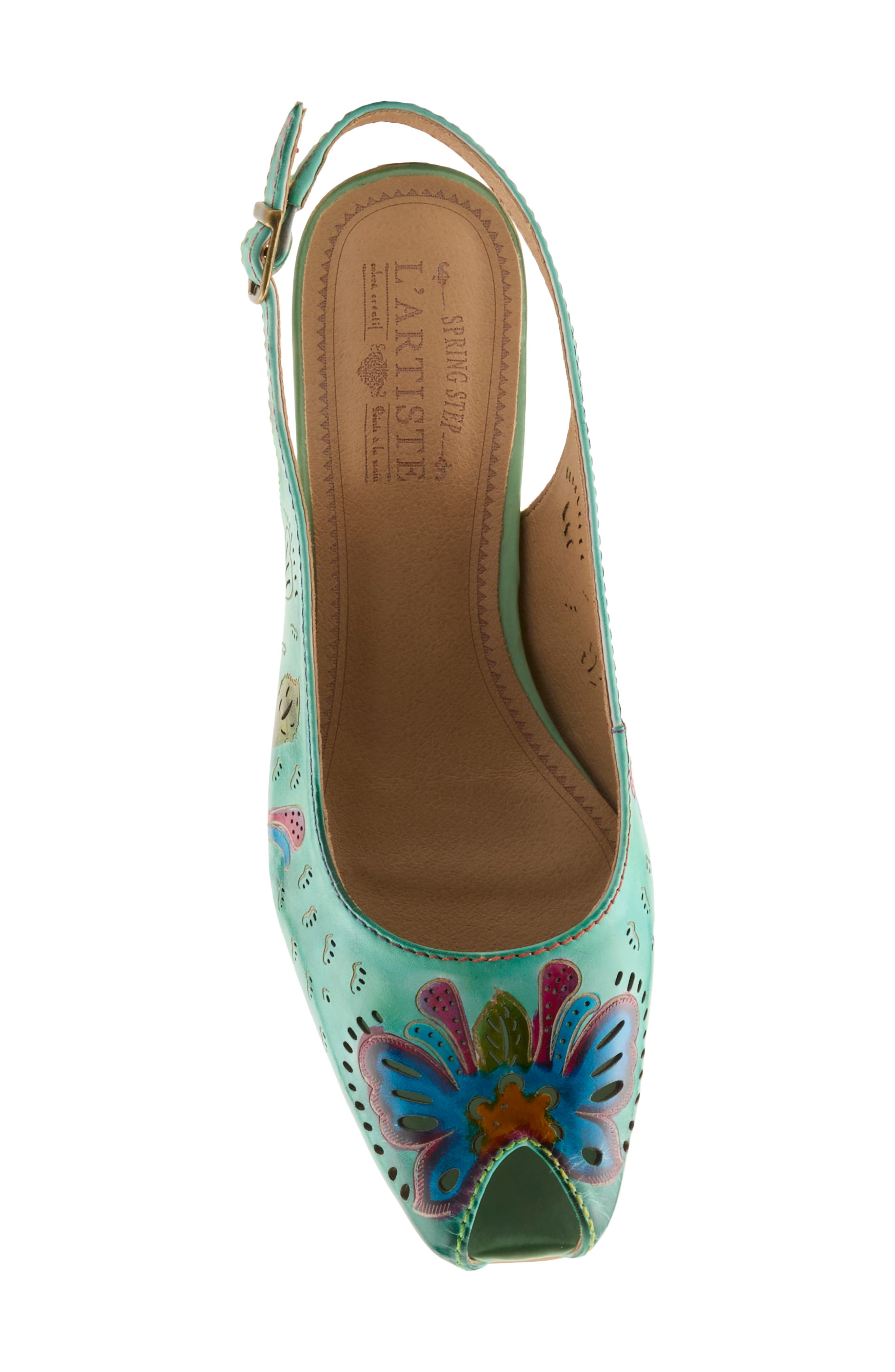 Streetpeep Slingback Peep Toe Sandal, Alternate, color, MINT GREEN MULTI