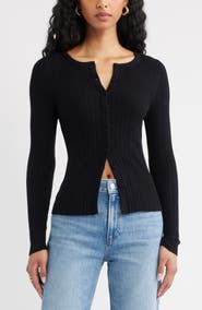 Open Edit Rib Cardigan