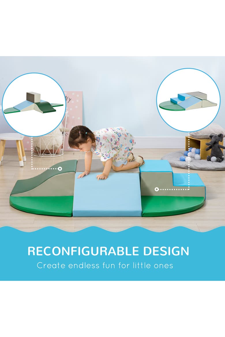 6-Pieces Foam Climbing Blocks for Toddlers, Soft Play Set for Climb and Crawl, Alternate, color, Contemporary