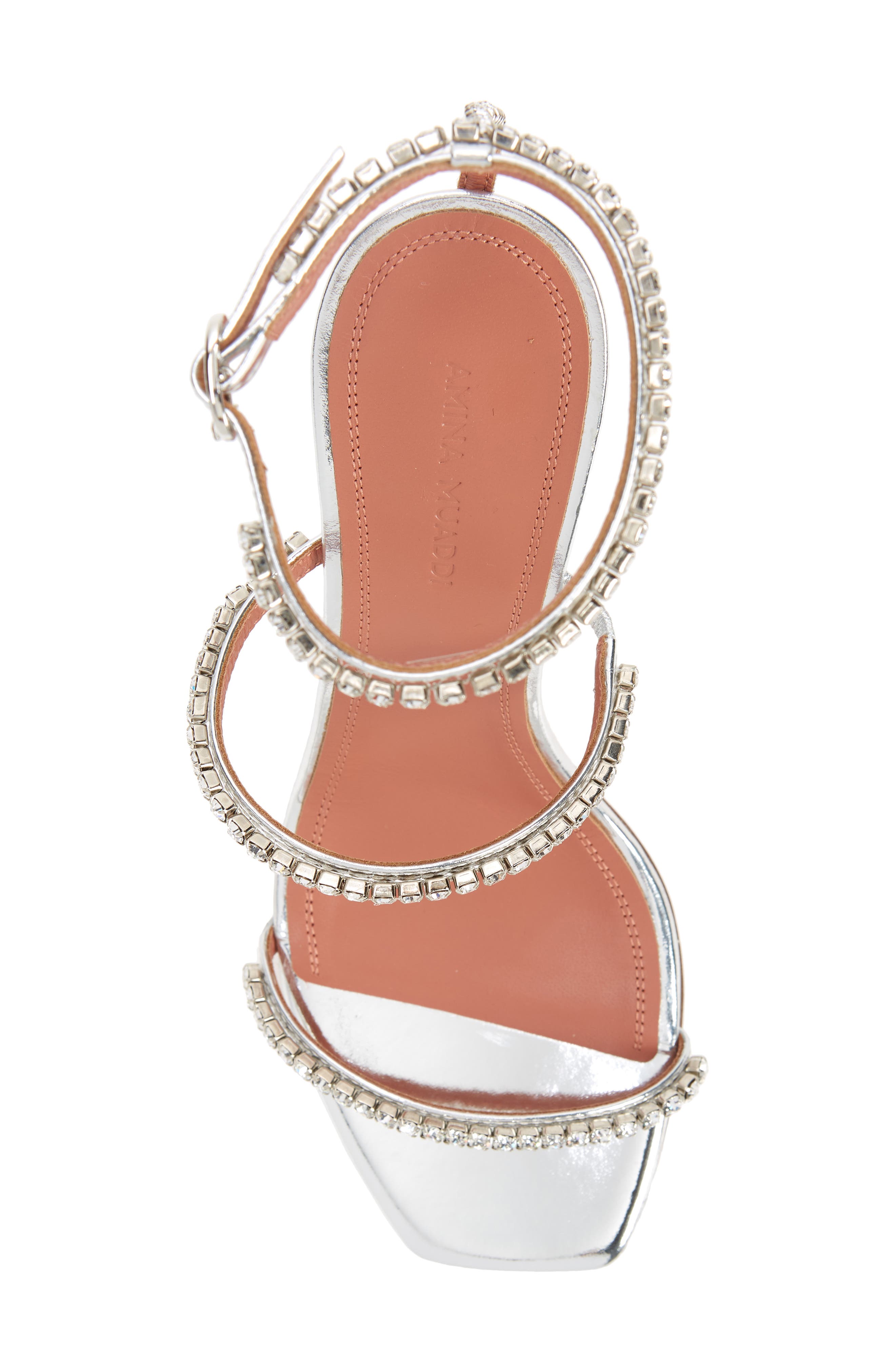 Amina Muaddi Gilda Crystal Strappy Sandal, Alternate, color, 
