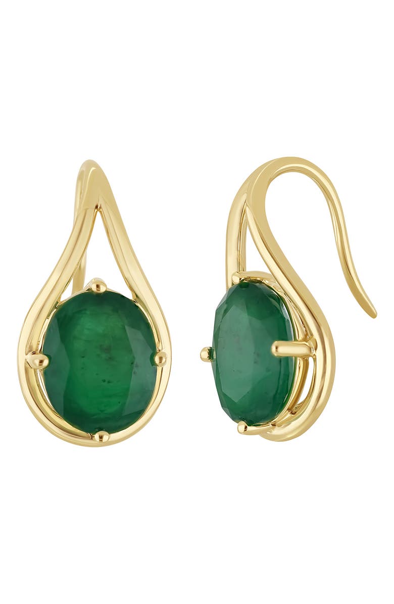 Bony Levy El Mar 14K Gold Emerald Drop Earrings, Main, color, 14K Yellow Gold
