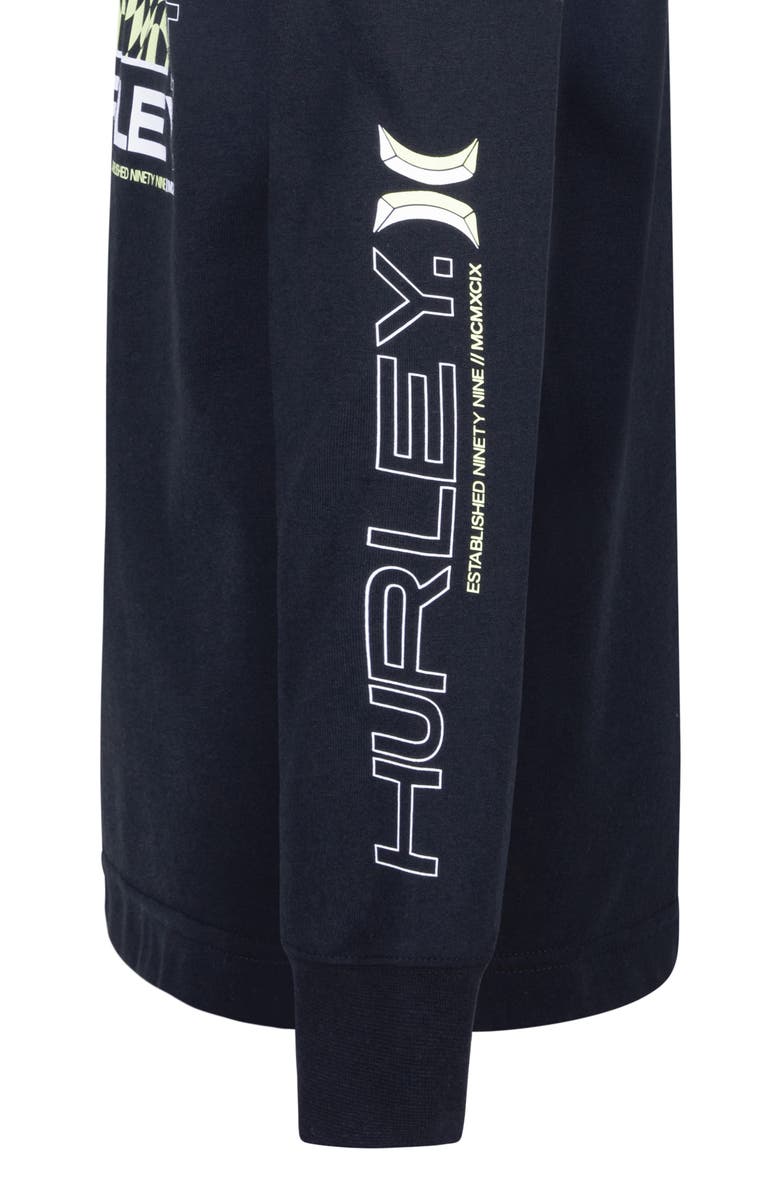 Hurley Kids' Check Graphic Long Sleeve Graphic T-Shirt, Alternate, color, Black