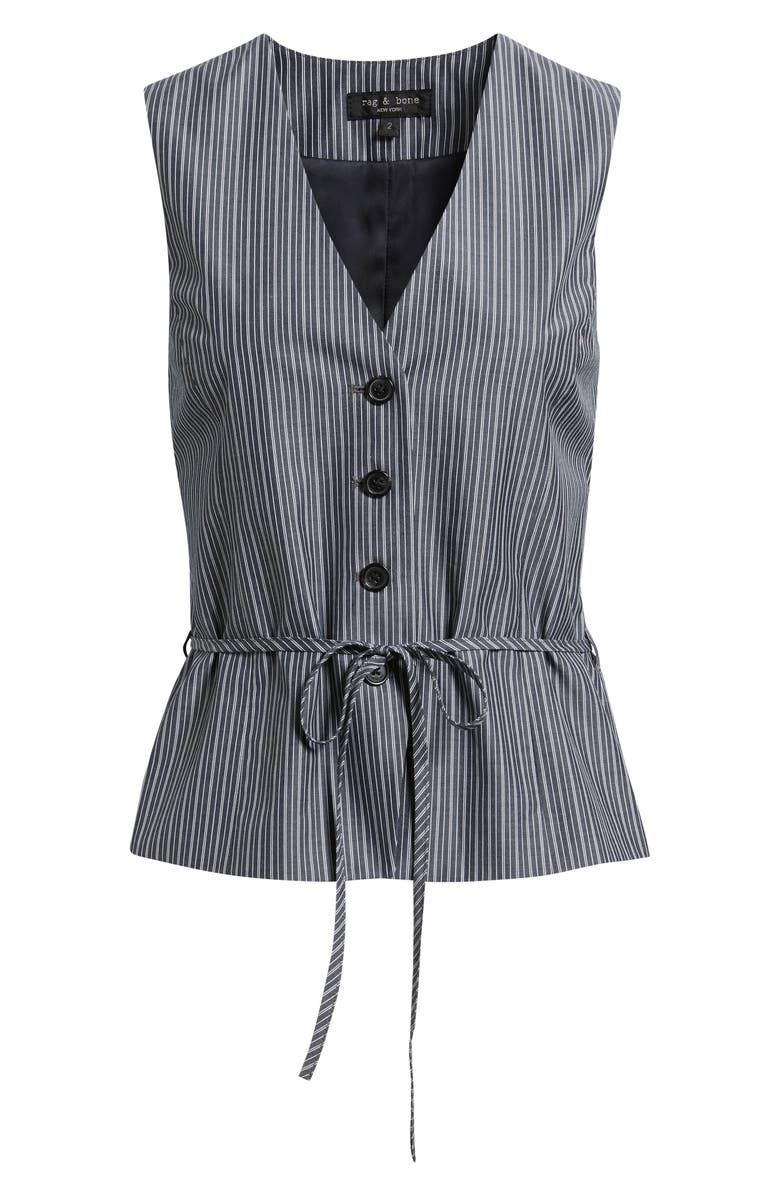 rag & bone Paulette Stripe Tie Waist Poplin Vest, Alternate, color, Salst