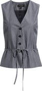 rag & bone Paulette Stripe Tie Waist Poplin Vest