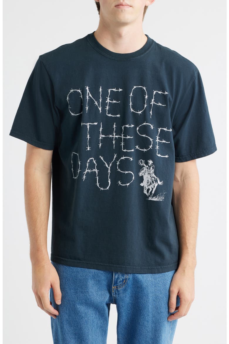 Barbed Graphic T-Shirt, Main, color, HARD WASHED BLACK