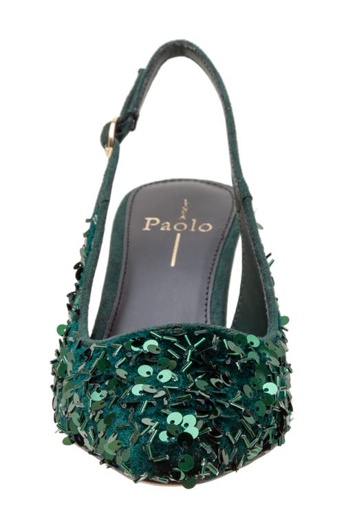 Linea Paolo Cosmo Beaded Pointed Toe Slingback Pump In Green