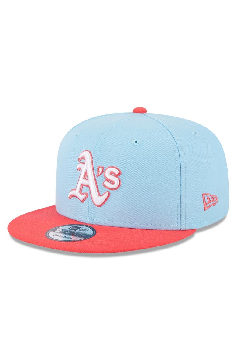 New Era Men's New Era Light Blue/Red Oakland Athletics Spring Basic Two-Tone 9FIFTY Snapback Hat, Main, color, 