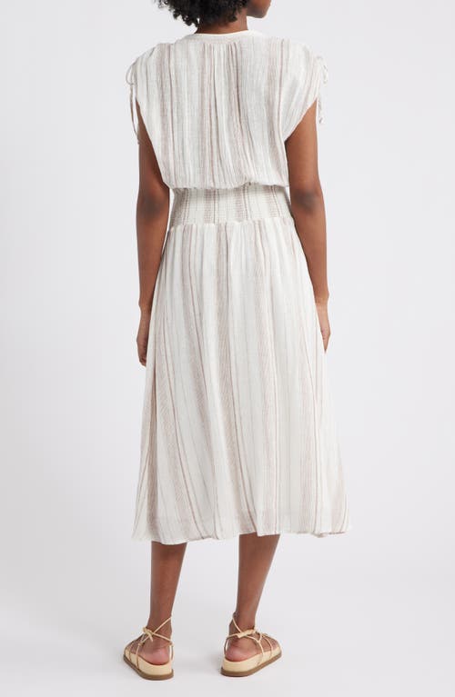 Rails Melodie Linen Blend Stripe Midi Dress