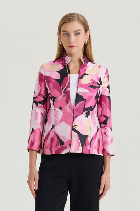 Heritage Shimmer Lined Floral Jacquard Woven Jacket