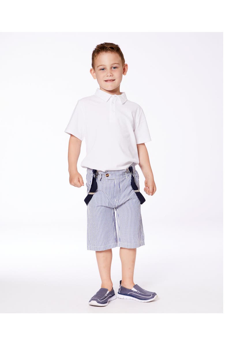 Deux par Deux Little Boy's Short Sleeve Polo Shirt White, Alternate, color,