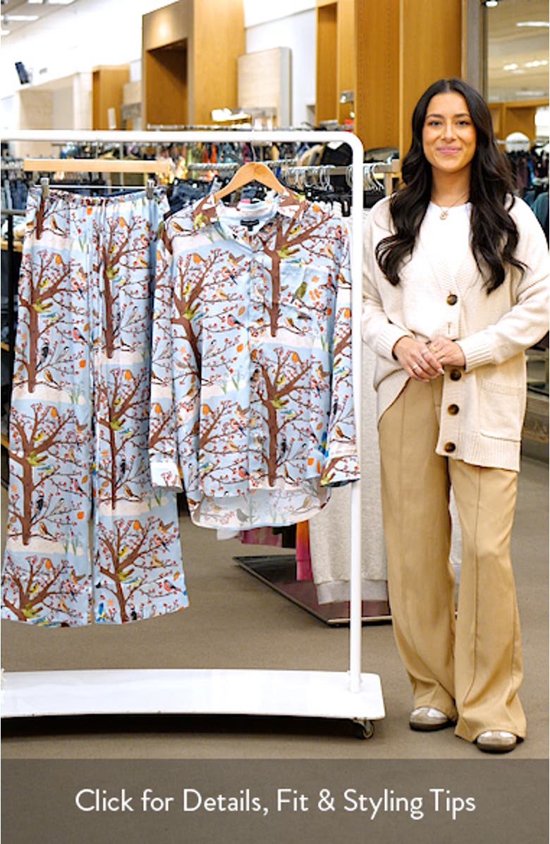 Winter Birds Satin Pajamas, sales video thumbnail