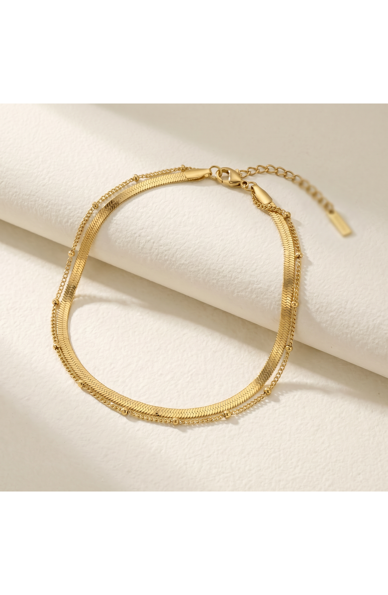 Bliss Diamond Stefanie Anklet 18k Gold Plated 9.25" with 1.5" Extender, Alternate, color, 18K Yellow Gold