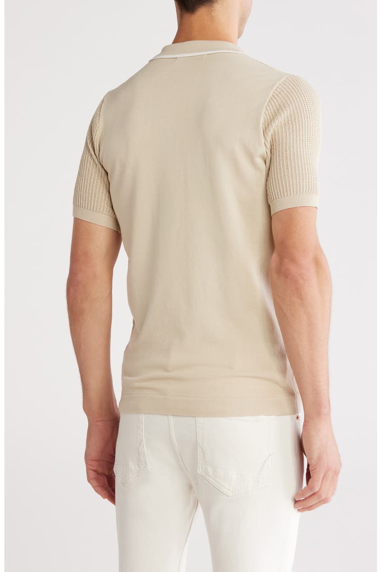 Johnny Collar Sweater Knit Polo, Alternate, color, TAN MELANGE