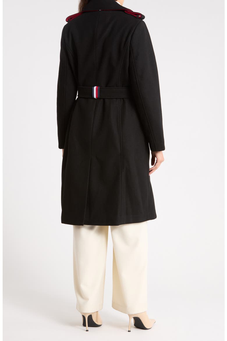 Double Breasted Belted Coat, Alternate, color, BLACK