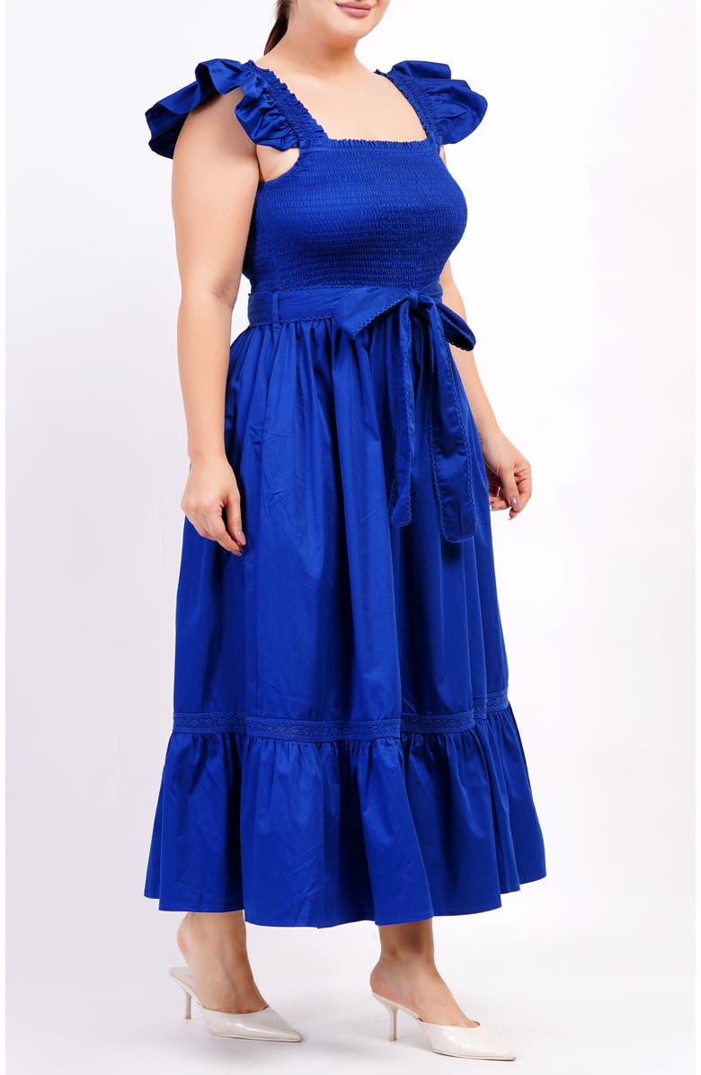 Leota Ivanna A-Line Smocked Midi Dress, Alternate, color, Blue