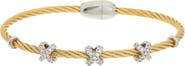 Juvell Two-Tone Cubic Zirconia Station Bangle Bracelet