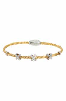 Juvell Two-Tone Cubic Zirconia Station Bangle Bracelet