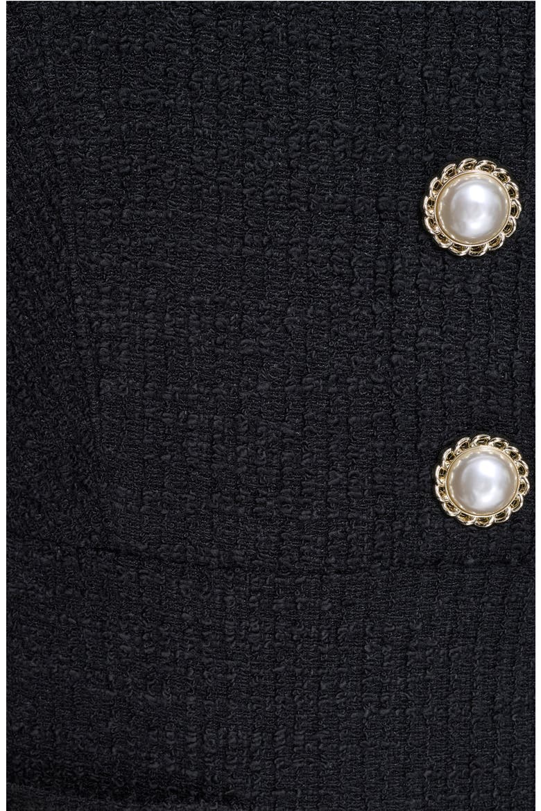 Tweed Knit Sheath Minidress, Alternate, color, BLACK